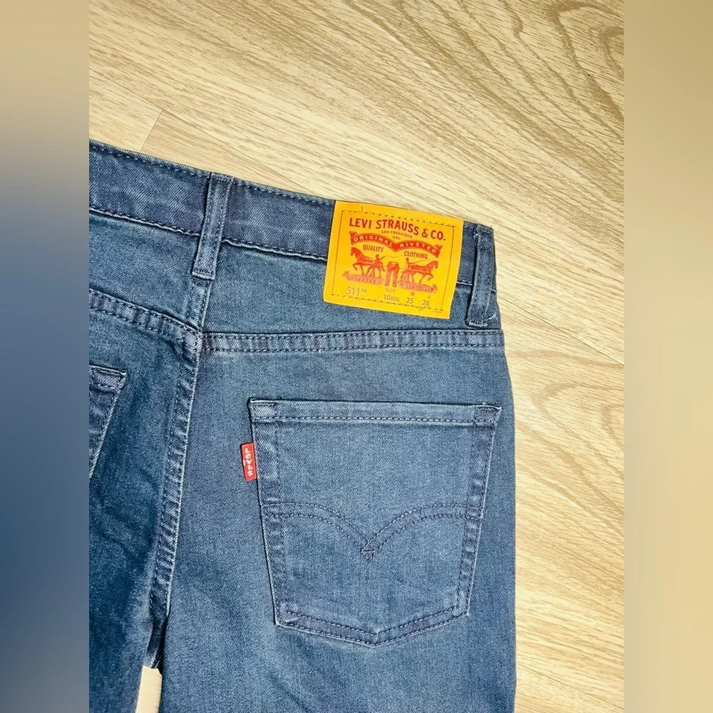 LEVI STRAUSS & CO 511 Slim Jeans Boys Size Reg 10 Adjustable Waist Button & Zip